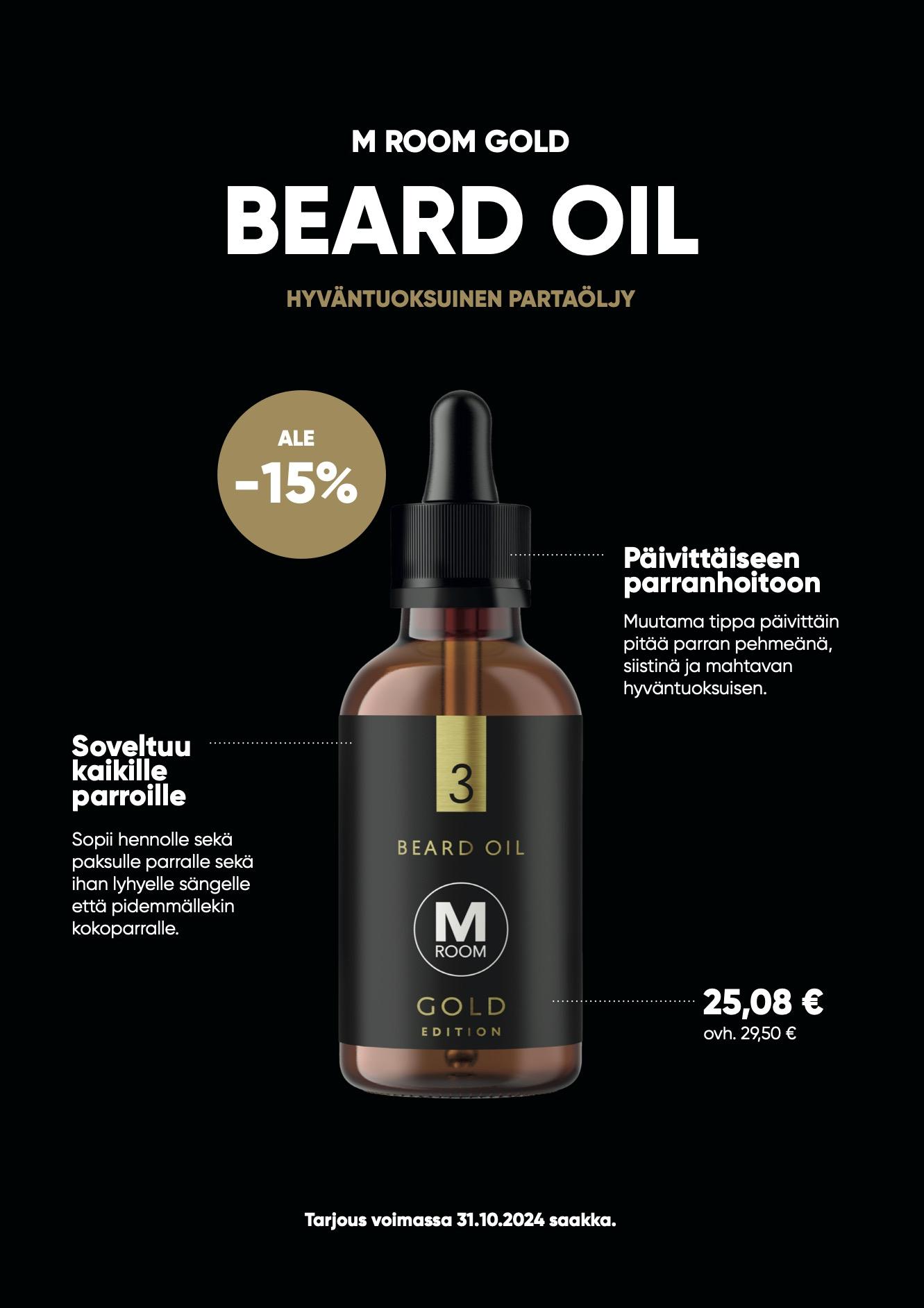 M Room Gold- Beard Oil -15%