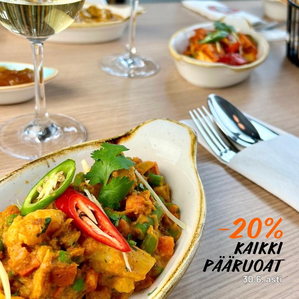Kaikki pääruoat -20%
